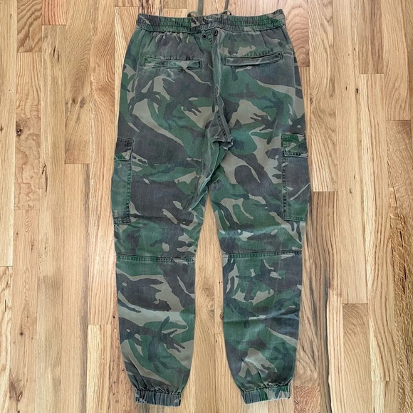 Pam & Gela Cropped Camo Cargo Jogger Army Green Pants Size P XS - Picture 6 of 6